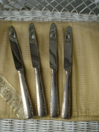 Set Of 4 Camellia By Gorham Sterling Silver Dinner Knife 8 7/8 " No Mono