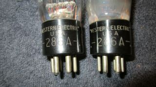 (2) Rare Western Electric Meshplate 286A 286 - A Engraved Base Audio Tubes 2