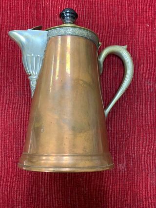 Manning Bowman & Company Copper Tin And Brass Coffee Pot Number 2 Antique