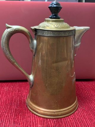 Manning Bowman & Company Copper Tin And Brass Coffee Pot Number 2 Antique 3