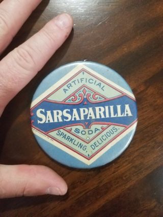 Antique Sarsaparilla Soda Pocket Mirror