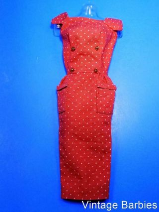 Barbie Doll Fashion Pak Red Polka Dot Dress Minty Vintage 1960 