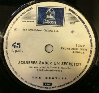 The Beatles - Chile Rare Odeon White Labels Single Twist And Shout M - 45 Rpm 7 "