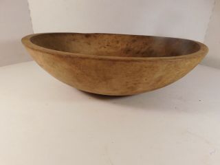 Antique Vintage Wooden Dough Bowl,  11 By 10 1/2 Inches