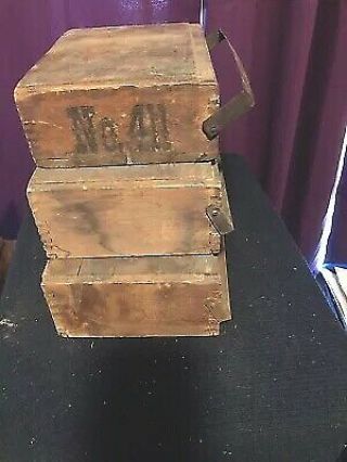 Vintage Wooden Boxes With Metal Handles 3total Cogar Box