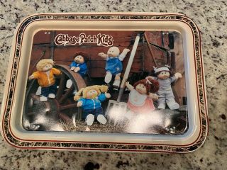 Vintage 1980s Cabbage Patch Kids Metal Tv Tray With Folding Legs
