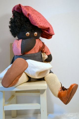 24” Rare,  Vintage Jan Shackelford Black Tyrone Boy Doll With Blanket