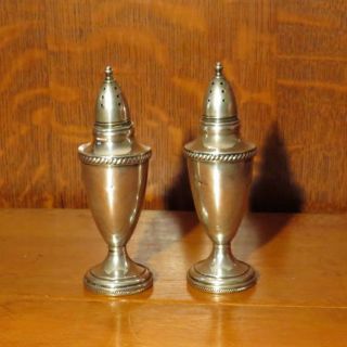 Antique Solid Sterling Silver Salt And Pepper Shaker Set 5.  5 " Tall