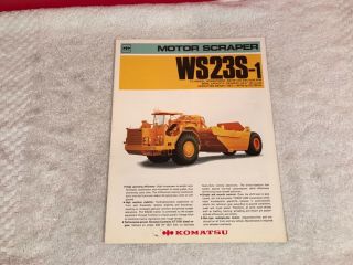 Rare Komatsu Ws23s - 1 Motor Scraper Tractor Dealer Brochure