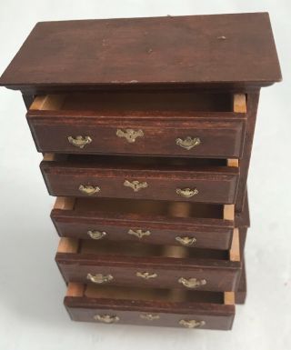 Vintage Doll House Furniture Bedroom Set Beautifully Crafted Wood Hope Chest 2