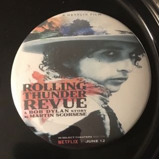 Bob Dylan Martin Scorsese Rolling Thunder Revue Netflix Promo Pin Button Rare