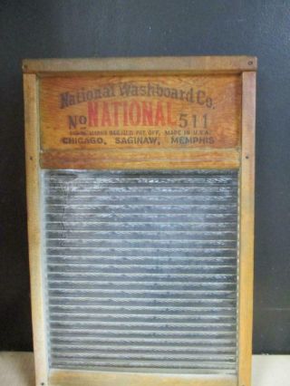 Vintage Atlantic Glass Washboard No.  511 National Washboard Co.