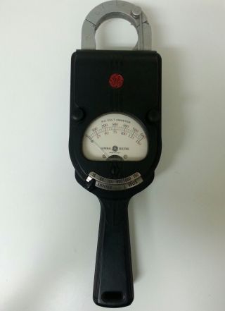 Vintage Antique Ge Ac - Volt Ammeter