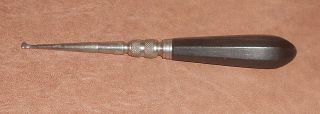 C1875 Antique Dental Scaling Tool With Ebony Handle Scaler With Screw Off Tip