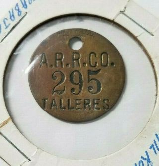 Antique American Railroad Co.  Puerto Rico Brass Baggage Tag - Am Rys Co York