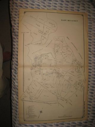 Vintage Antique 1917 East Setauket Suffolk County Long Island York Map Rare