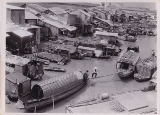 Nick Ut: Saigon Waterways Boats In Vietnam War Rare Vintage Iconic 1968 Photo