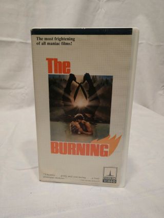 The Burning (vhs,  1980s) Rare Oop 1st Thorn - Emi Clamshell/1980 Tom Savini Horror