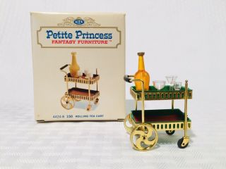 Ideal PETITE PRINCESS DOLLHOUSE FURNITURE ROLLING TEA CART Vintage Mid Century 2