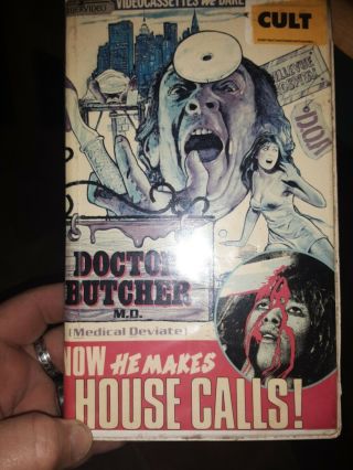 Doctor Butcher Cult Thriller Video Very Rare Clam Shell Case Is Kinda Beat Up