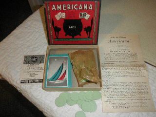Vintage Rare 1937 Americana Parker Brothers Card Game,  Cards,  Rules & Counters