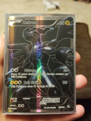 2011 Pokemon Card Ultra Rare Holo Zekrom 114/114 Nm,  Never Played