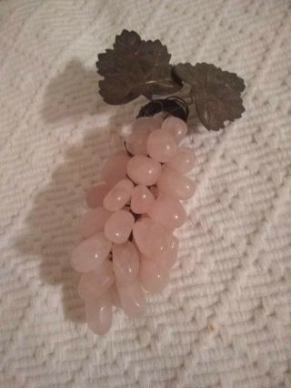 Vintage 1950’s Italian Fruit Alabaster Marble Stone Grapes - Light Pink