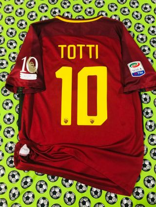 Rare Nike As Roma Home Soccer Football Jersey 2017 Francesco Totti Farewell