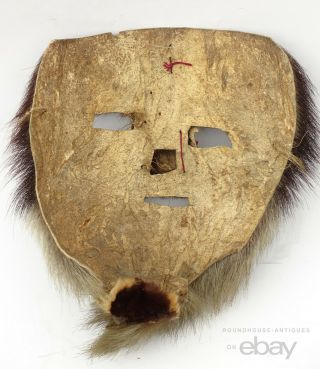 Antique Alaska Eskimo Inuit Native American Indian Tribal Caribou Snow Mask