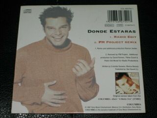RICKY MARTIN - Donde Estaras - 2 Track RARE CD single w/ Radio Edit,  REMIX OOP 3