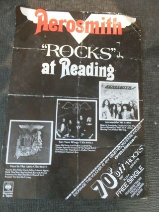 Aerosmith Reading Rock Festival 1977 Rare Double Sided Flyer 2