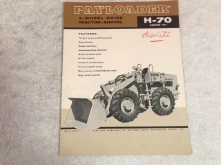 Rare 1963 International Harvester H - 70 Tractor Dealer Sales Brochure