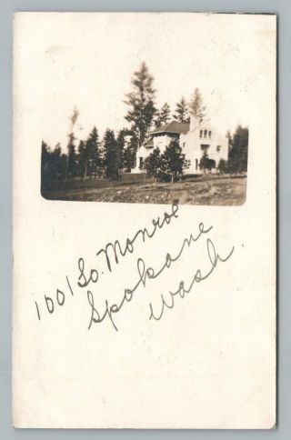 1001 S Monroe Street Spokane Washington Rppc Rare Antique House Photo 1908