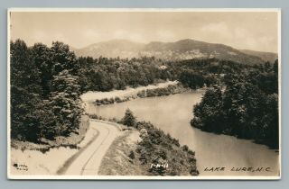 Lake Lure Nc Antique Cline Rppc Rare Rutherford County Photo Postcard 1932