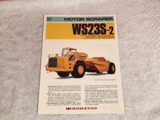 Rare Komatsu Ws23s - 2 Motor Scraper Tractor Dealer Brochure