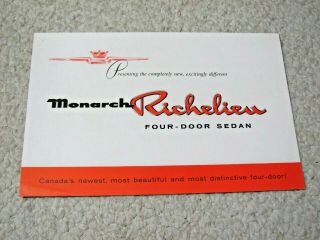 1956 Monarch Richelieu (canada) Sales Brochure.  Rare