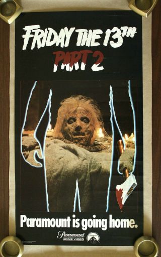 Friday The 13th Part 2 - Very Rare 1981 U.  S.  Paramount Home Video Poster