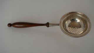 Vintage Sterling Silver Wood Handle Tea Strainer