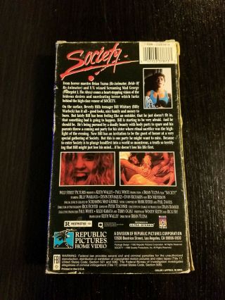 Society (1989) - VHS Promo screener Horror Billy Warlock VERY RARE 2