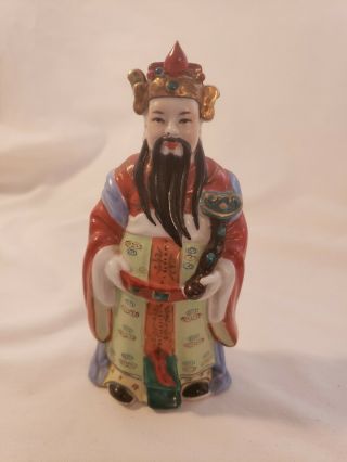 Vintage Antique Chinese Ceramic Figurine Hand Painted Appox 6in Tall