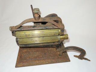 Antique Cast Iron And Brass 1875 Crown Fluting Pleater Crimper Sad Iron Fluter