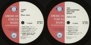 Elton John Jump Up Jethro Tull Broadsword & The Beast Rare Afrts Radio Lp 1982