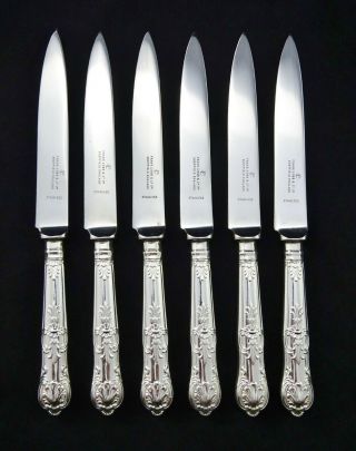 Heavy Vintage Silver Plated Kings Queens Pattern Fruit Tea Breakfast Knives 7.  5 "