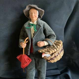 Vintage Santon De Provence Man With Chicken Made By J C Scaturro In France 10.  5”