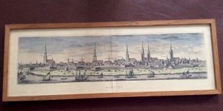 Antique 19th Century Heliogravure Coloured Print Of Hamburg,  Germany
