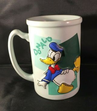 Tokyo Disneyland Donald Duck Stitches Coffee Cup Ceramic Disney Mug Latte Rare