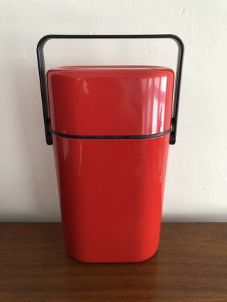 1980’s Decor Australia Byo Wine Cooler 545 Tote Red Black Plastic Moma Rare 1330