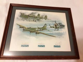 Rare Jay Ashurst Signed L/e 466/500 Aviation Art Print Medal Of Honor Autographs