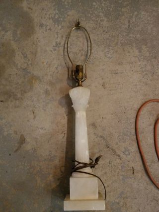 Victorian/vintage/antique Italian Marble/alabaster Lamp.  Some Chips On The Base.