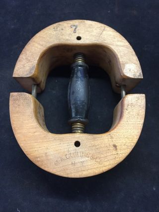 Antique Ma Cuming Co Hat Stretcher 7 Wood Metal Adjustable Display Rare